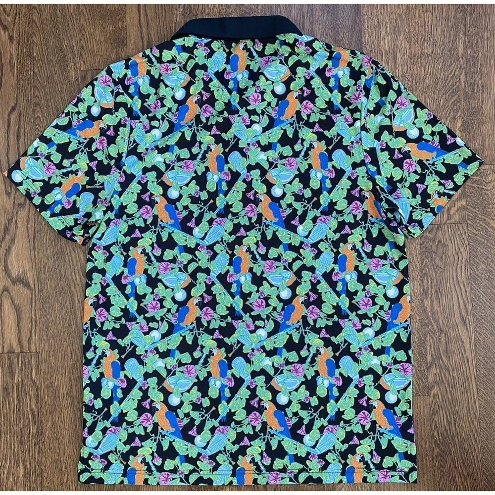 Good Good Golf Mens Short Sleeve Performance Polo Large Birds & Bogeys Tropical - Picture 3 of 7
